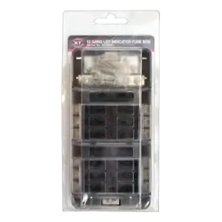 KT Accessories 12 Gang Fuse Box with LED Indicator for Faulty Fuses, Negative Bus