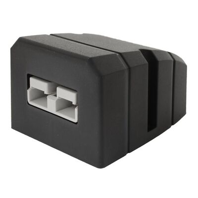 50A Surf Mount Power Connector Grey Plug And Black Panel Surface Mount Style