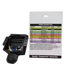 Trailer Socket 12Pin Flat Universal N/O N/C Micro Switch Reed Alternative With Led Indi