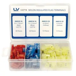 Flag Terminal Kit 90 Pcs Red, Blue & Yellow Terminals