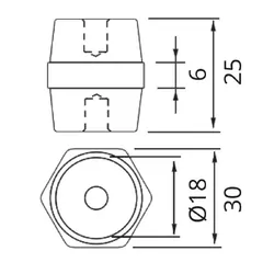 25Mm Red Standoff Insulator[6pk]