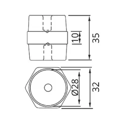 35Mm Red Standoff Insulator[2pk]