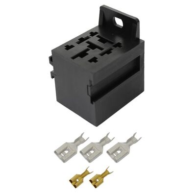 4&5 Pin High Amp Relay Base[5] C/W 6.3Mm X 2 & 9.5Mm X 5 Term Dovetail Style