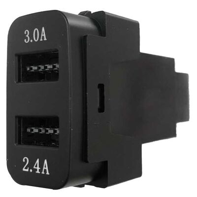 Mitsubishi 2Xusb Port 3.0/2A 2002-2015; Hole Size 22.7X16.4 43.1X26.7Mm Blue Led