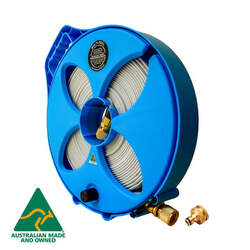 15m Flat Out Drink Water Hose on  Narrow Multi-Reel - Electric Blue