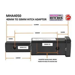 Hitch Adapter 40mm To 50mm
