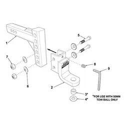 Adjustable Ball Mount Multi-Use With Top Receiver For Bike Carrier Etc
