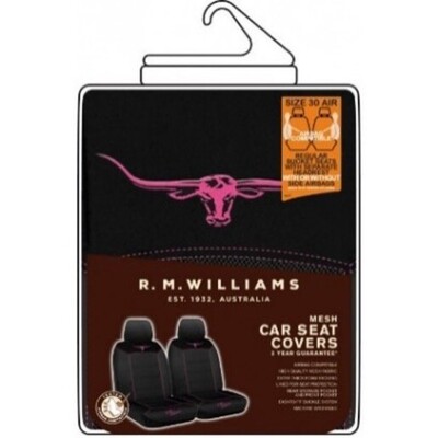 RM Williams Jillaroo Mesh Seat Covers Black/Pink Front Pair