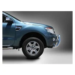 ECB 76mm Nudge Bar to Suit Ford Ranger PX 4WD Highrise 10/11 to 06/15 Silver Hammer Tone