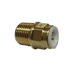 John Guest White Watermark Straight Male Adaptor Brass, 12mm JG Brass Push-On, To 1/2" Male BSP