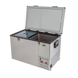 National Luna 90lt Fridge Dual Thermostat Stainless Steel