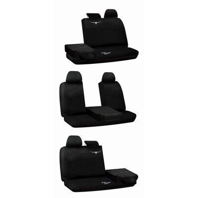 RM Williams Neoprene Seat Covers Black Rear Multi-Zip