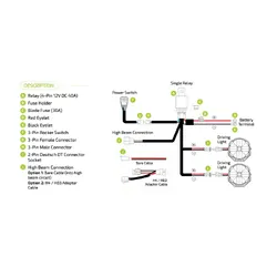 Noxsolis Wiring Harness suit 2 Lamps 12-24V