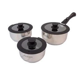 Outback Explorer Smart Storage Non-Stick Pots & 24cm Fry Pan Set w/ Lids