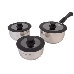 Outback Explorer Smart Storage Non-Stick Pots & 28cm Fry Pan Set w/ Lids