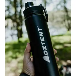 Oztent Alpine Stainless Vacuum Insulated Bottle - 1180ml - Silver/Black
