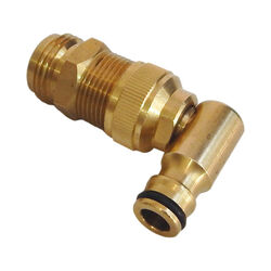 Flat Out Water Inlet Thread Converter 3/4" NPT m To 12mm Snap On Brass w/ Swivel