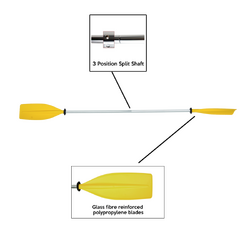 ECONOMY ADULT KAYAK PADDLE 2 PCE YELLOW 