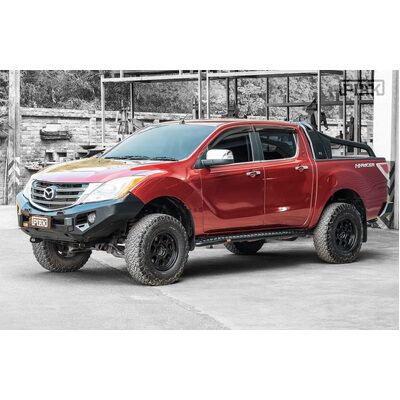 Piak Elite No Loop Bar To Suit Mazda BT50 2012 With Black Recovery Points and Orange Under Body Protection 