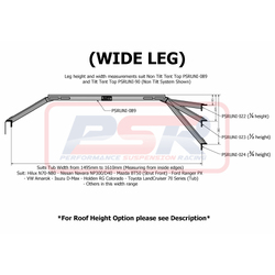 Performance Suspension Racing Roof Top Tent NON Tilt Mounting Rail System (Baja Rack Style) with 1/2 Height Narrow Leg Set of 4