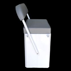 Prowave Centre Console Boat Seat Box 700L X 400W X 700H Swinging Backrest - White - Grey Cushion