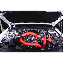 Process West Air Intake Crossover Pipe Wrinkle Red - Compatible With Factory Air Box And Process West Air Box