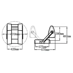 Deluxe Flip - Back Seat - Ivory White/Dark Blue Piping