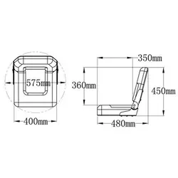 Ensign Folding Upholstered Seat - Dark Blue With Ivory White Trim