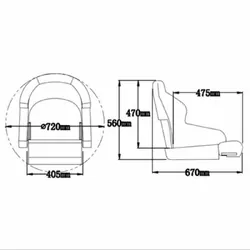 Compact Flip-Up Admiral Helmsman Seat - Dark Blue/White