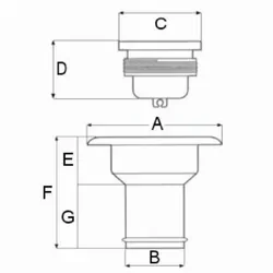 Deck Filler Fuel White 38mm