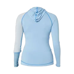 Jetpilot Cause Long Sleeve Ladies Hooded Rashie - Blue Size 6