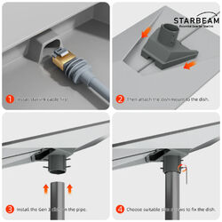 STARBEAM Starlink Gen 3 Standard Aluminum Pole Adapter for 25-48mm Pole