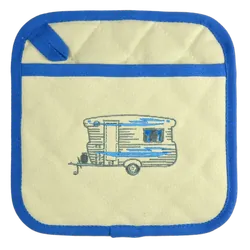 Van Go Collections Embroidered Pot Holders Bluey Caravan Winter