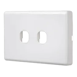 Projecta 2 Gang Blank Switch Plate - White