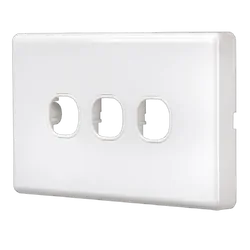 Projecta 3 Gang Blank Switch Plate - White