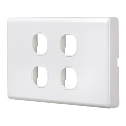 Projecta 4 Gang Blank Switch Plate - White