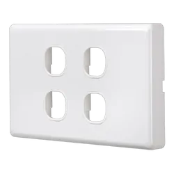Projecta 4 Gang Blank Switch Plate - White