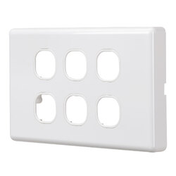 Projecta 6 Gang Blank Switch Plate - White