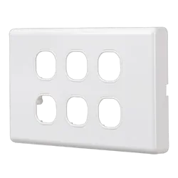 Projecta 6 Gang Blank Switch Plate - White