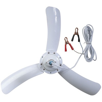 Rovin 12V Portable Ceiling Fan with Battery Clips