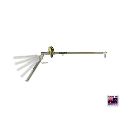 Hookem Teaser Extension Bar - 6 Adjustable Positions Up & Down - Heavy Duty - Incl Reel Seat & Clamp With M4 Screws & NutsTo Suit All Rod Holder Angl