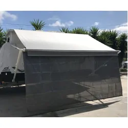 TRA 6.11m Caravan RV Privacy Screen Side Shade Wall – Fits 21ft Awning – Black