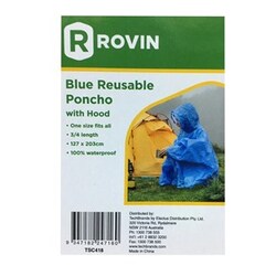 Rovin Blue Reusable Poncho