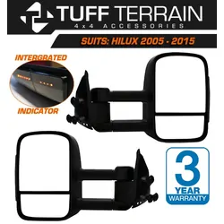 Extendable Towing Mirrors For Toyota Hilux 2005-2015 - Black