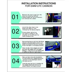 Tuff Terrain Tail Gate Assist Kit To Suit GWM UTE Cannon 2022-On (Does not suit models with factory tailgate assist)