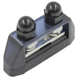VES Dual Black Surface Mount Bus Bar M10 Stud - 150amp Rated @ 12v