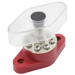 VES Round Bus Bar Red - M10 Single Stud - M4 Eight Stud - 150amp Rated @ 12v