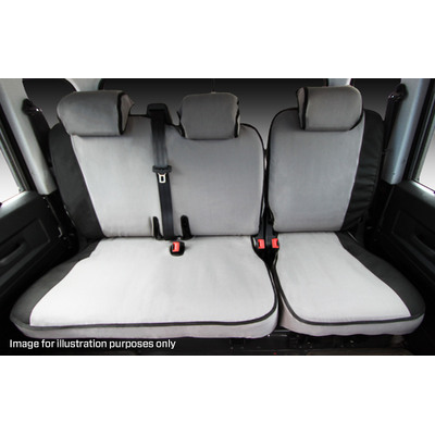Msa Rear Dual Cab 60/40 Bench Single Back (3 Headrests) - Msa Premium Canvas Seat Covers To Suit Volkswagen Amarok - Trendline / Highline / Ultimate 4