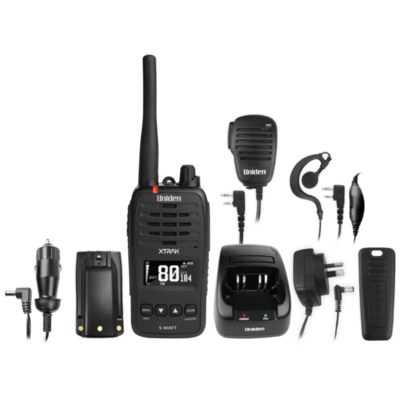 Uniden XTRAK 50 - 5 Watt Waterproof IP67 Smart UHF Handheld Radio Tradesman Twin Pack 