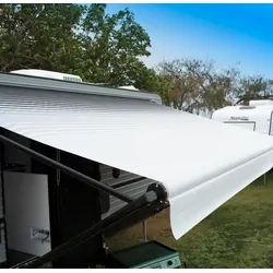 Aussie Traveller Awning Sunburst Eclipse 19' Charcoal Roof White Ends